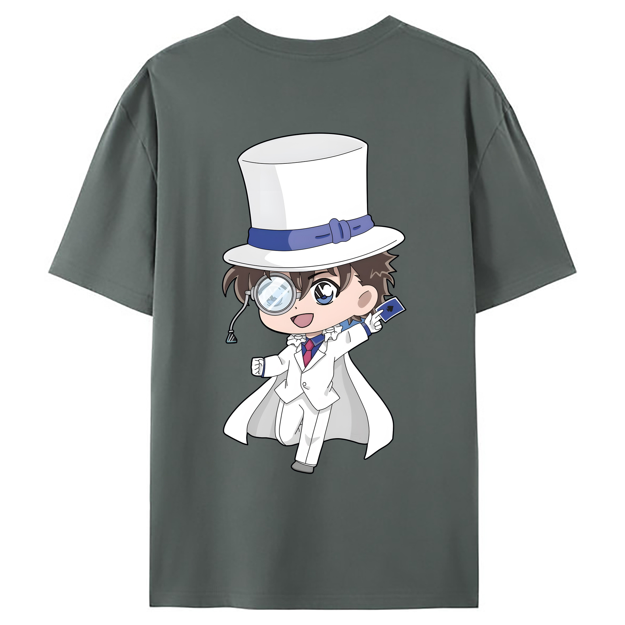 （画像用） 名探偵コナン くろば かいと Detective Conan Kuroba Kaito 綿100％ メンズ半袖Tシャツ（バックプリント） 通気性